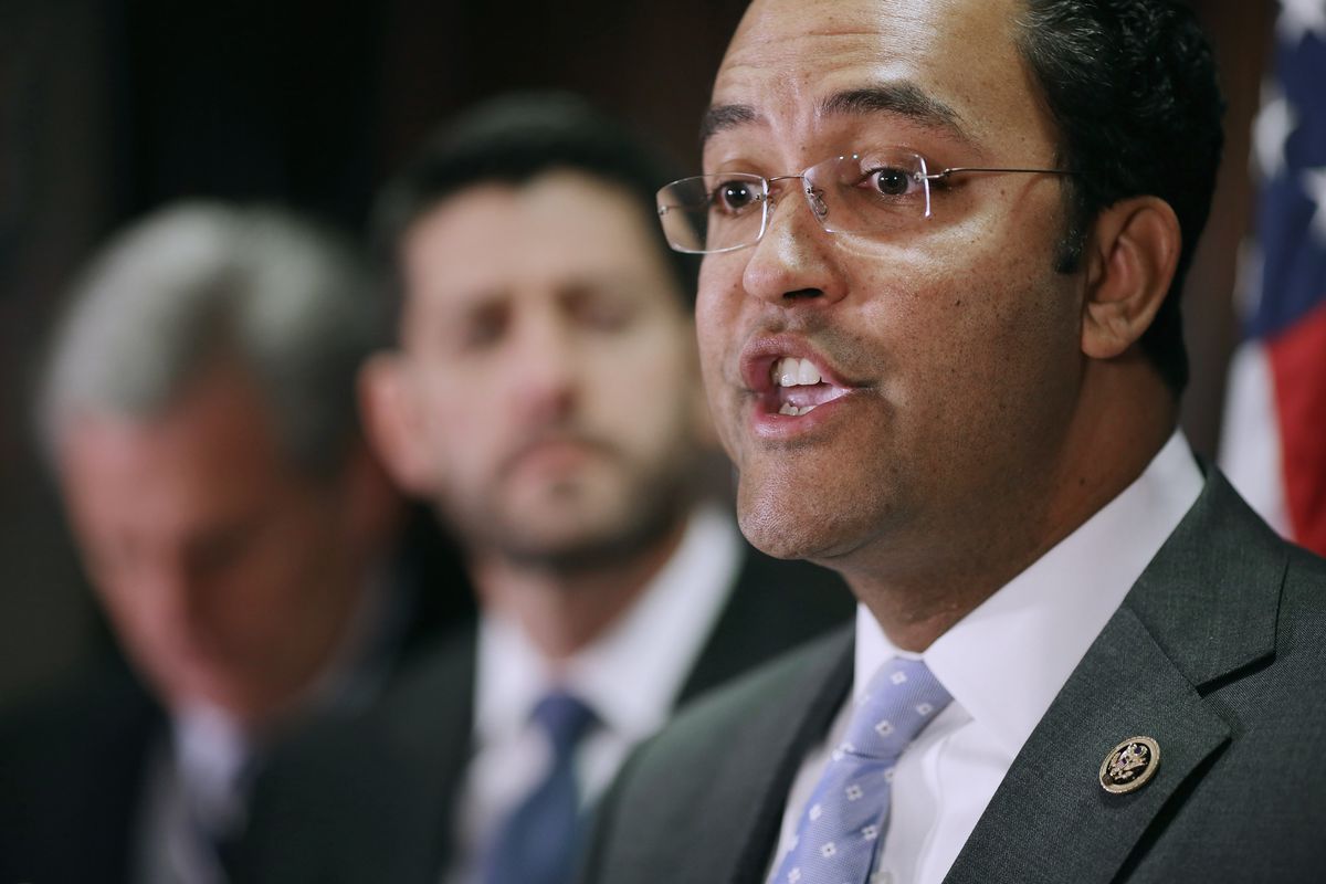 Rep. Will Hurd, a Republican from Texas, speaks during a news conference.
