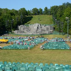 View of the hill on a performance day from the back of the seating area.
