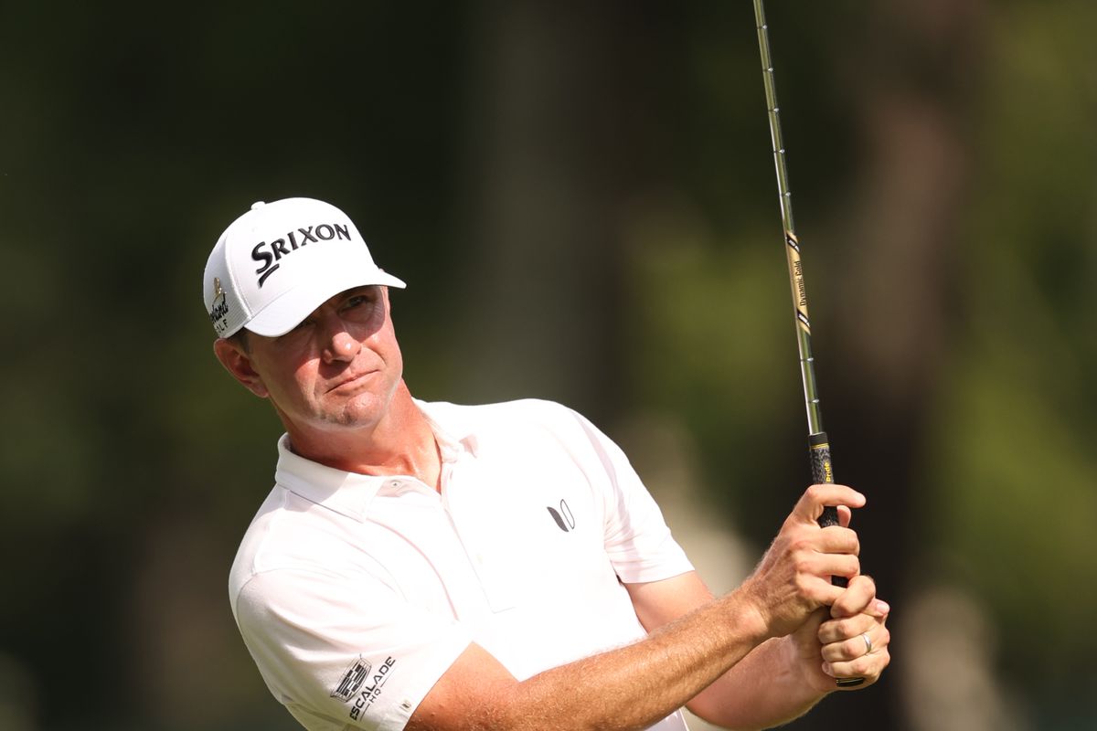 Lucas Glover of the United States plays a shot on the 17th hole during the third round of the FedEx St. Jude Championship at TPC Southwind on August 12, 2023 in Memphis, Tennessee.