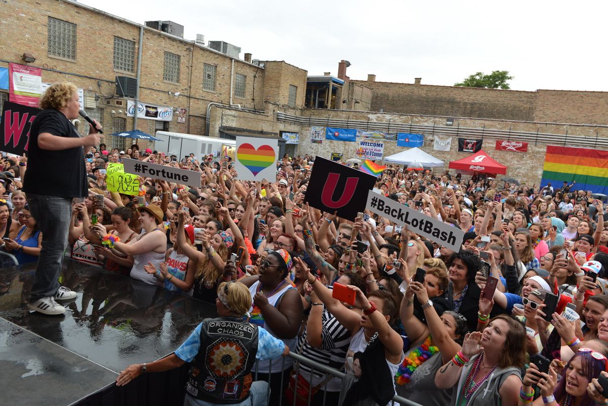 Comedian Fortune Feimster performs at The Back Lot Bash in Andersonville during Pride month. | Provided to the Sun-Times