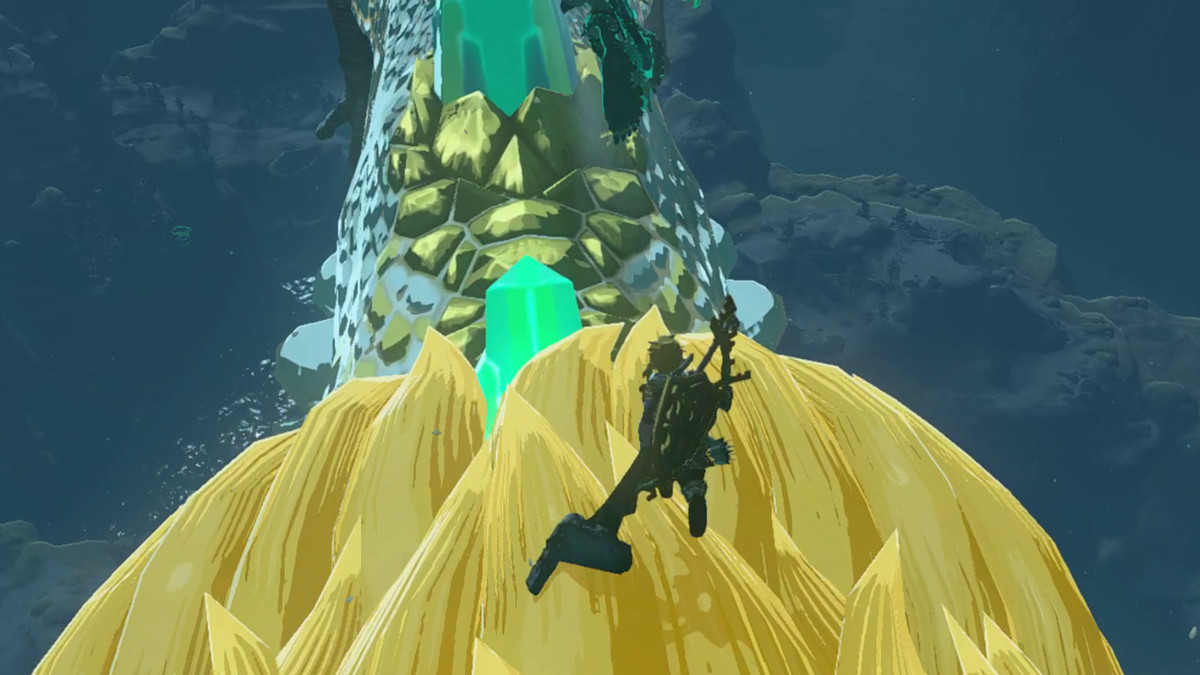 Link riding on a dragon’s back in The Legend of Zelda: Tears of the Kingdom