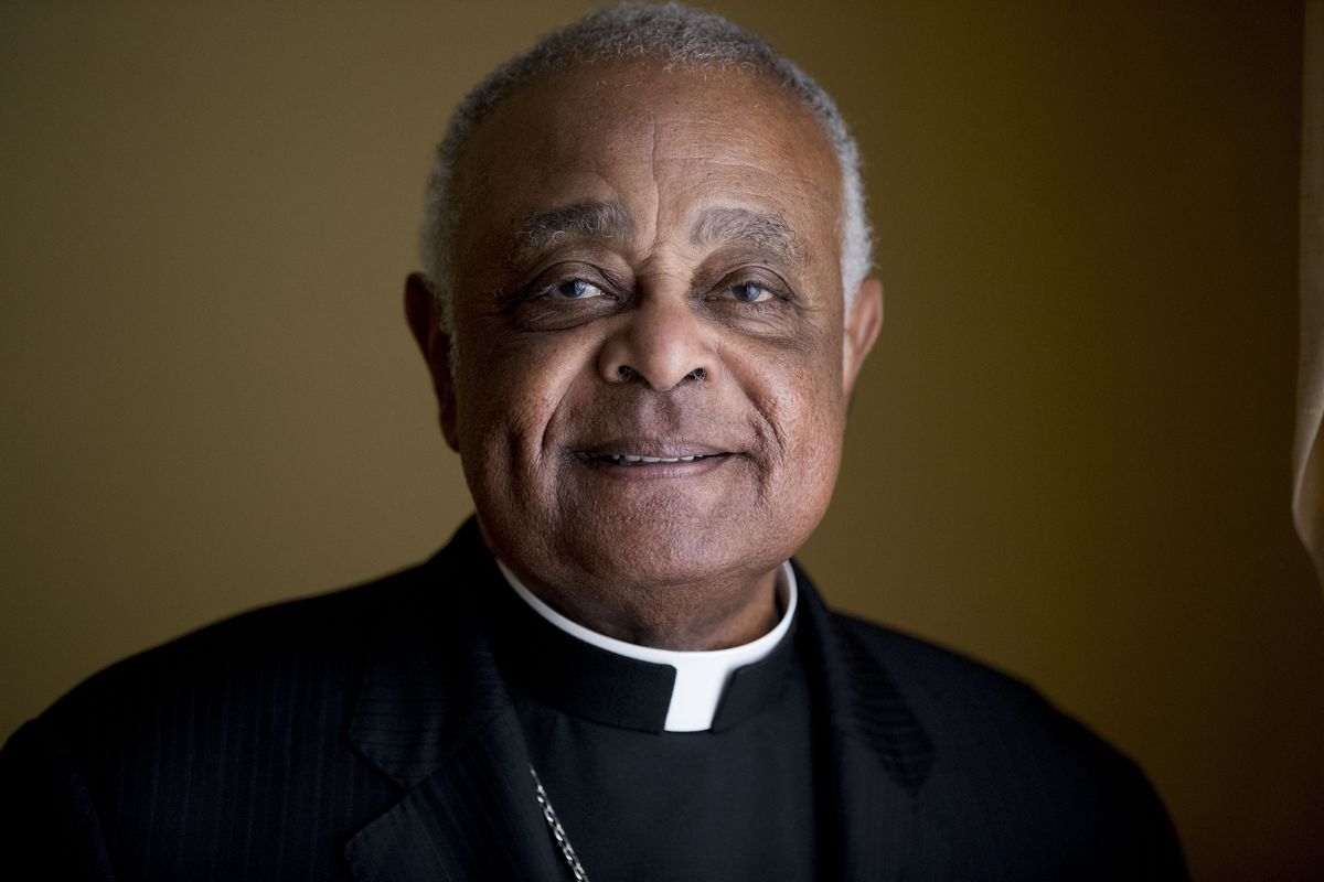 Washington D.C. Archbishop Wilton Gregory posed for a portrait following mass at St. Augustine Church in Washington.