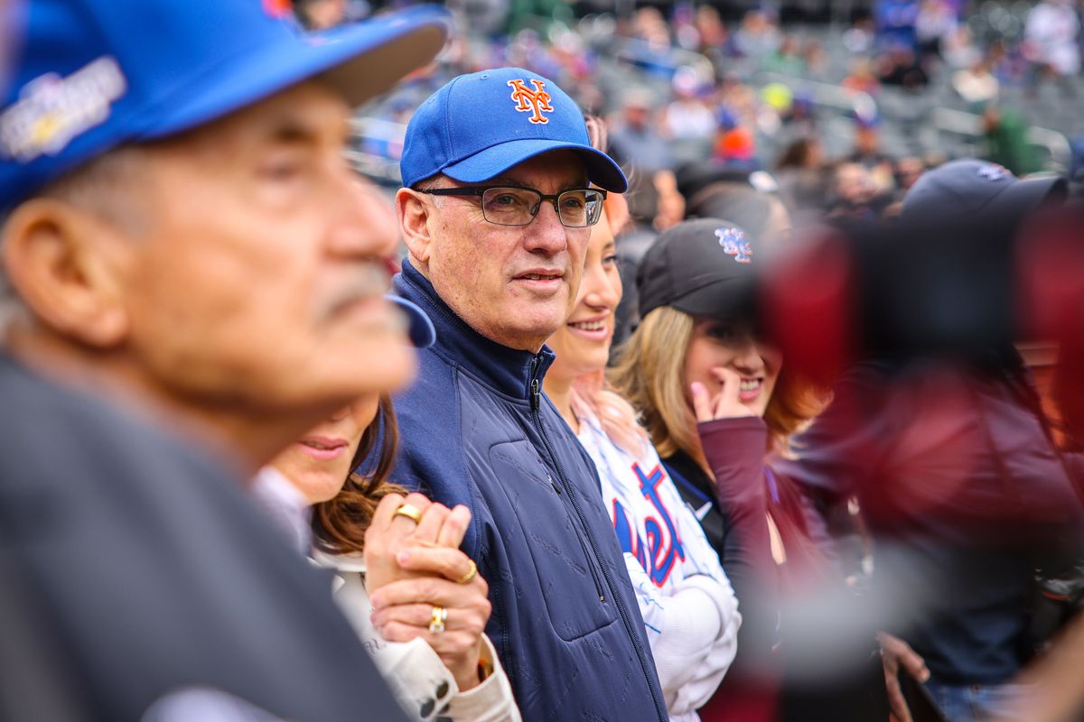 NY Mets owner Steve Cohen at opening day ceremonies in 2023