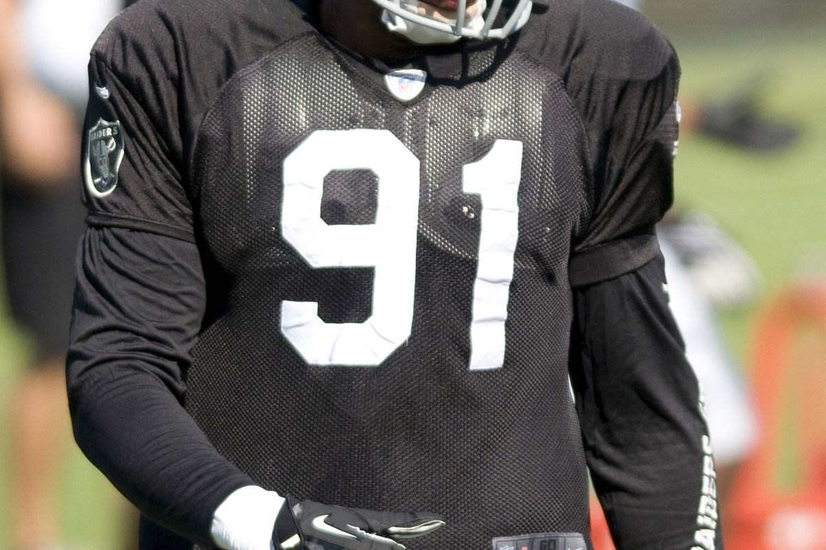 Oakland Raiders defensive end Jack Crawford (91) during training camp at the Napa Valley Marriott.