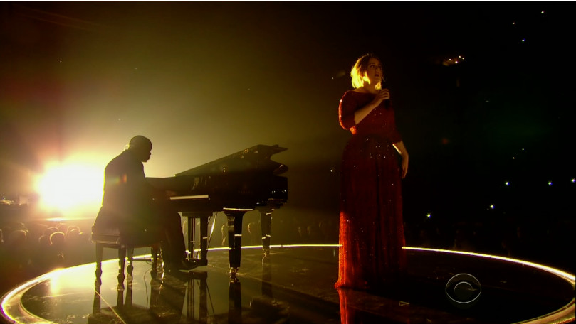 Adele at the Grammys.