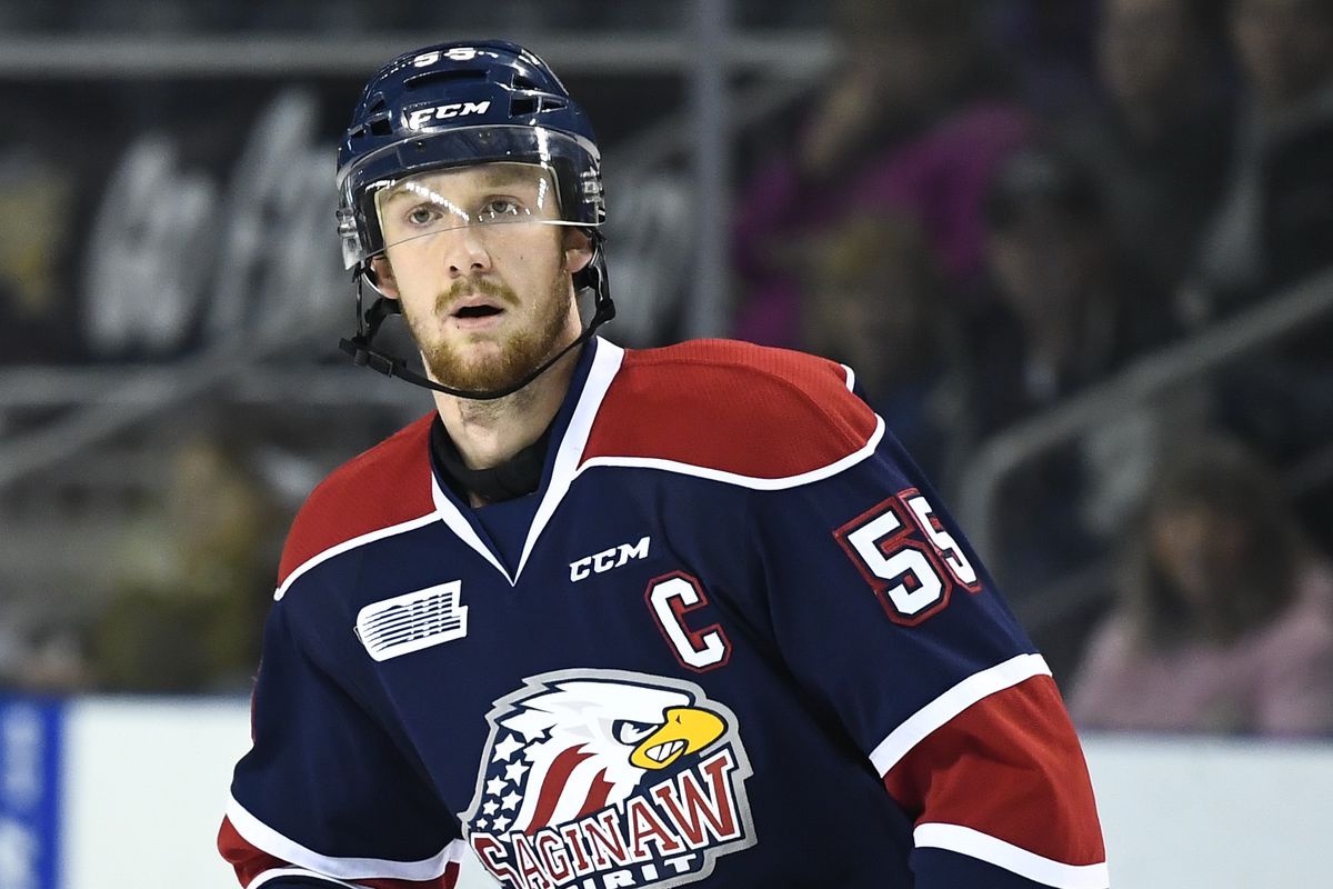 Keaton Middleton of the Saginaw Spirit. Photo by Aaron Bell/OHL Images