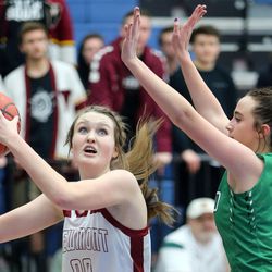 Provo plays Viewmont in the first round of the 5A girls basketball championships at Salt Lake Community College in Taylorsville on Monday, Feb. 19, 2018. Viewmont won 51-41.