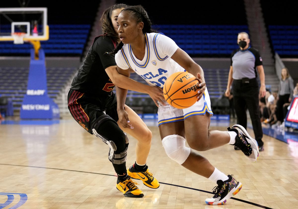 UCLA Bruins defeated the USC Trojans 66-43 during a NCAA basketball game at Pauley Pavilion in Westwood.
