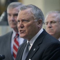 Gov. Nathan Deal  speaks at a  news conference in the Capitol to discuss the findings of the special investigation of alleged cheating on test scores in the Atlanta Public School System on Tuesday, July 5, 2011 in Atlanta.  Deal said 44 of the 56 schools investigated took part in cheating. Investigators also found that 38 principals were wither responsible for the cheating or were directly involved in it. And they determined that 178 teachers and principals cheated. Of those, 82 confessed to the misconduct.  