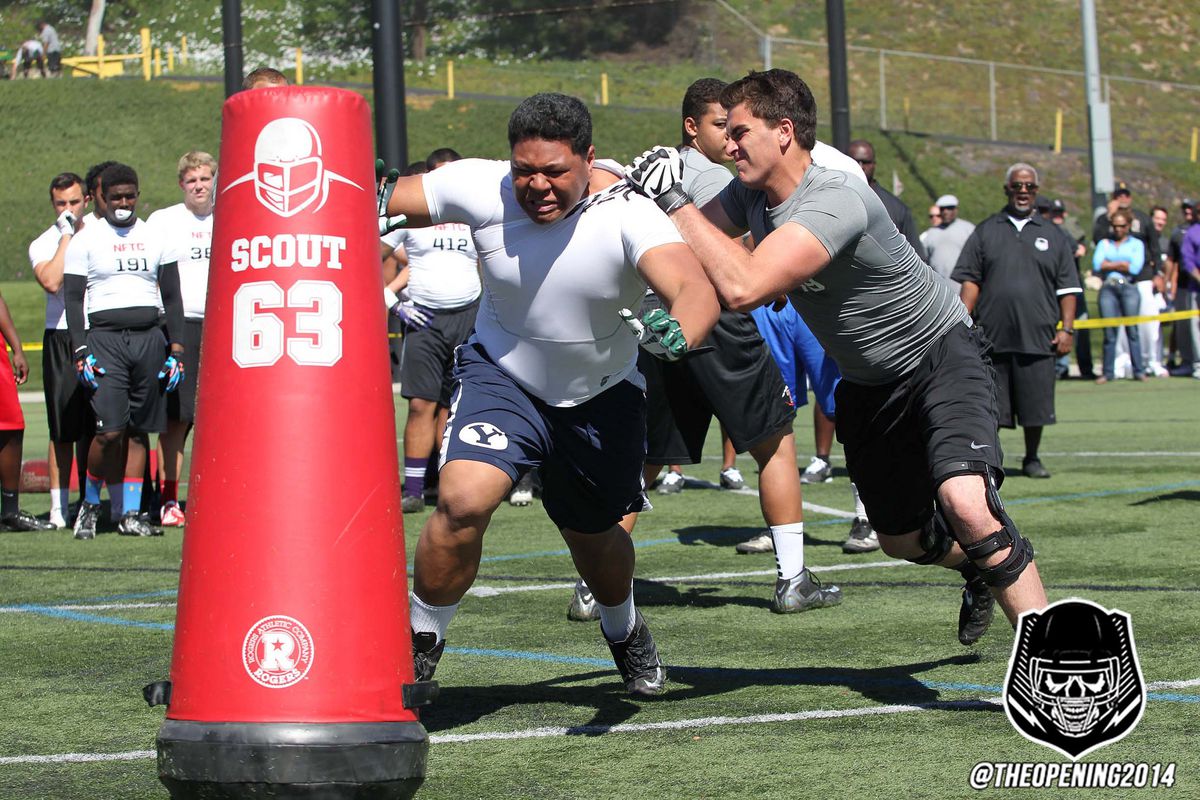 Tevita Mounga gets after it at The Opening camp.