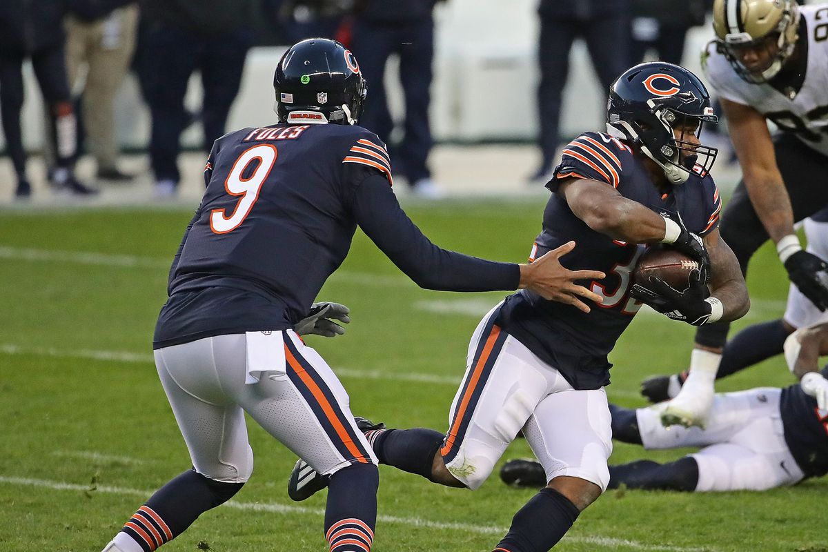 The Bears will need a lot more from Nick Foles (left) and David Montgomery (right) if they’re going to convince people that they’re a dominant team.