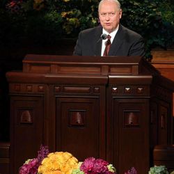 Elder Christoffel Golden Jr., of the Seventy, speaks at the afternoon session of the 183rd Annual General Conference of The Church of Jesus Christ of Latter-day Saints in the Conference Center in Salt Lake City on Sunday, April 7, 2013. 
