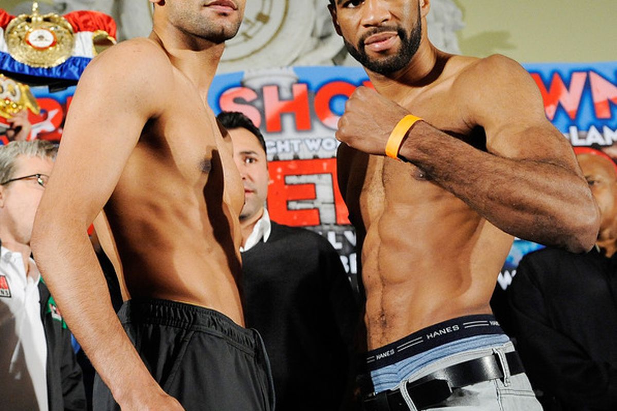 It looks like Amir Khan and Lamont Peterson will do it again this spring. (Photo by Patrick McDermott/Getty Images)