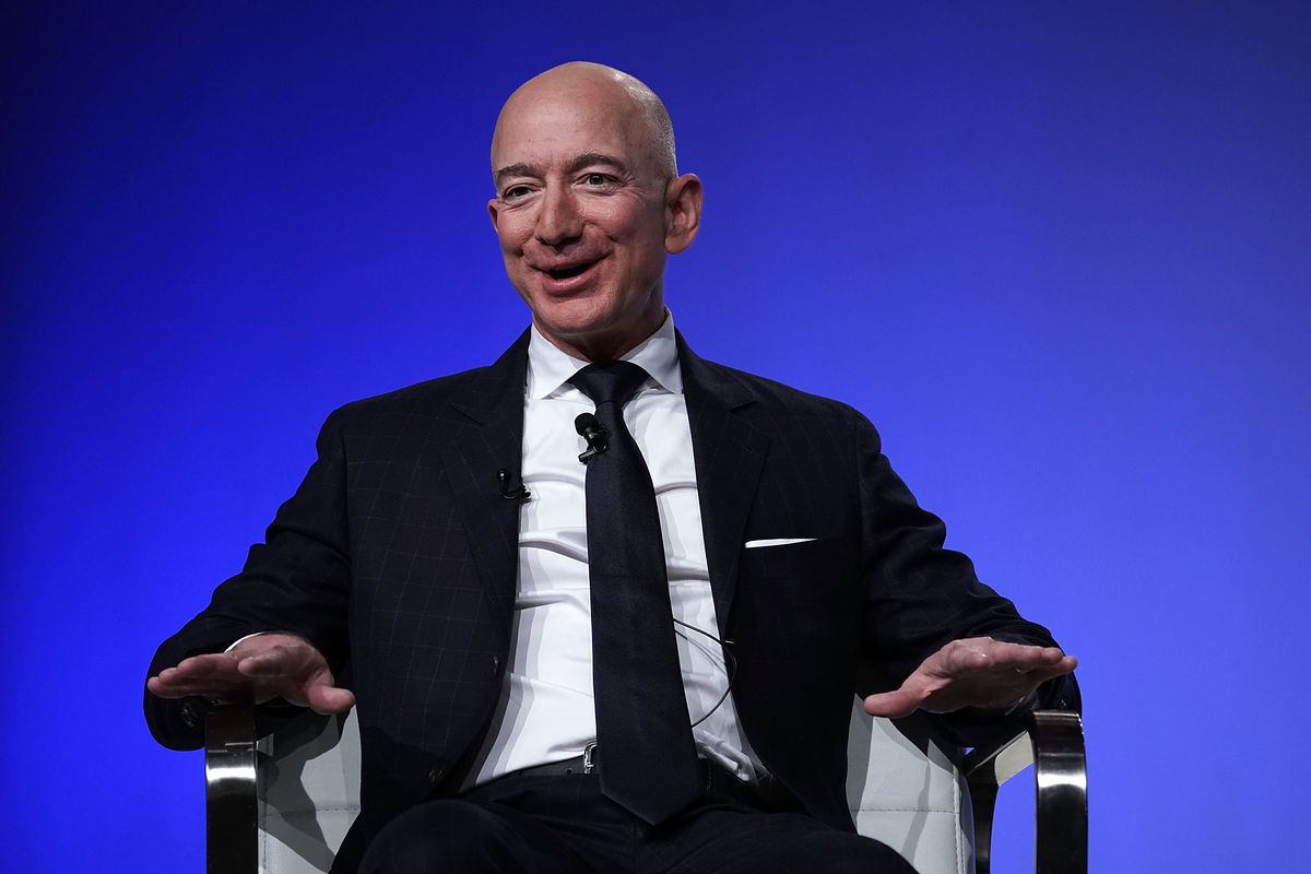 Amazon CEO Jeff Bezos participates in an event hosted by the Air Force Association in Maryland. 