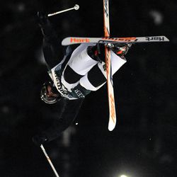 Alex Bilodeau (CAN) competes during the men's moguls finals at Deer Valley Ski Resort on Thursday, Jan. 9, 2014.