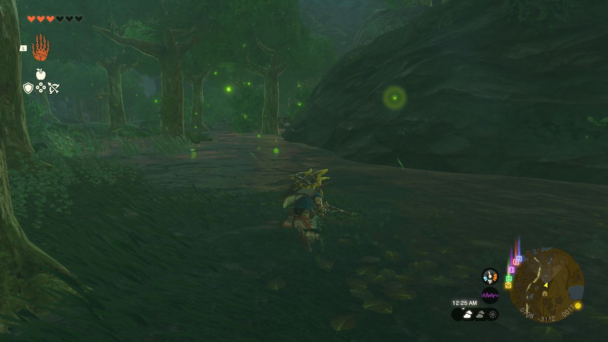 Link slowly approaches a sunset firefly in Zelda: Tears of the Kingdom