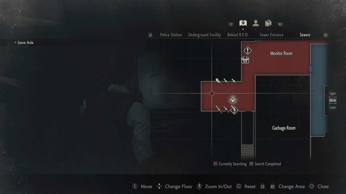 RE2 remake Leon 2nd Sewers Chess puzzle solution map