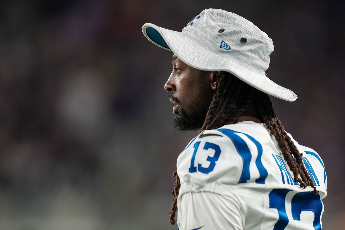 Indianapolis Colts wide receiver T.Y. Hilton (13) looks on during the third quarter against the Minnesota Vikings at U.S. Bank Stadium
