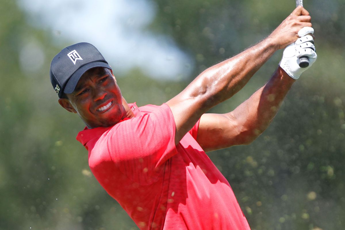 Aug. 26, 2012; Farmingdale, NY, USA; Tiger Woods tees off the 6th hole during the final round of The Barclays at Bethpage State Park.  Mandatory Credit: Debby Wong-US PRESSWIRE