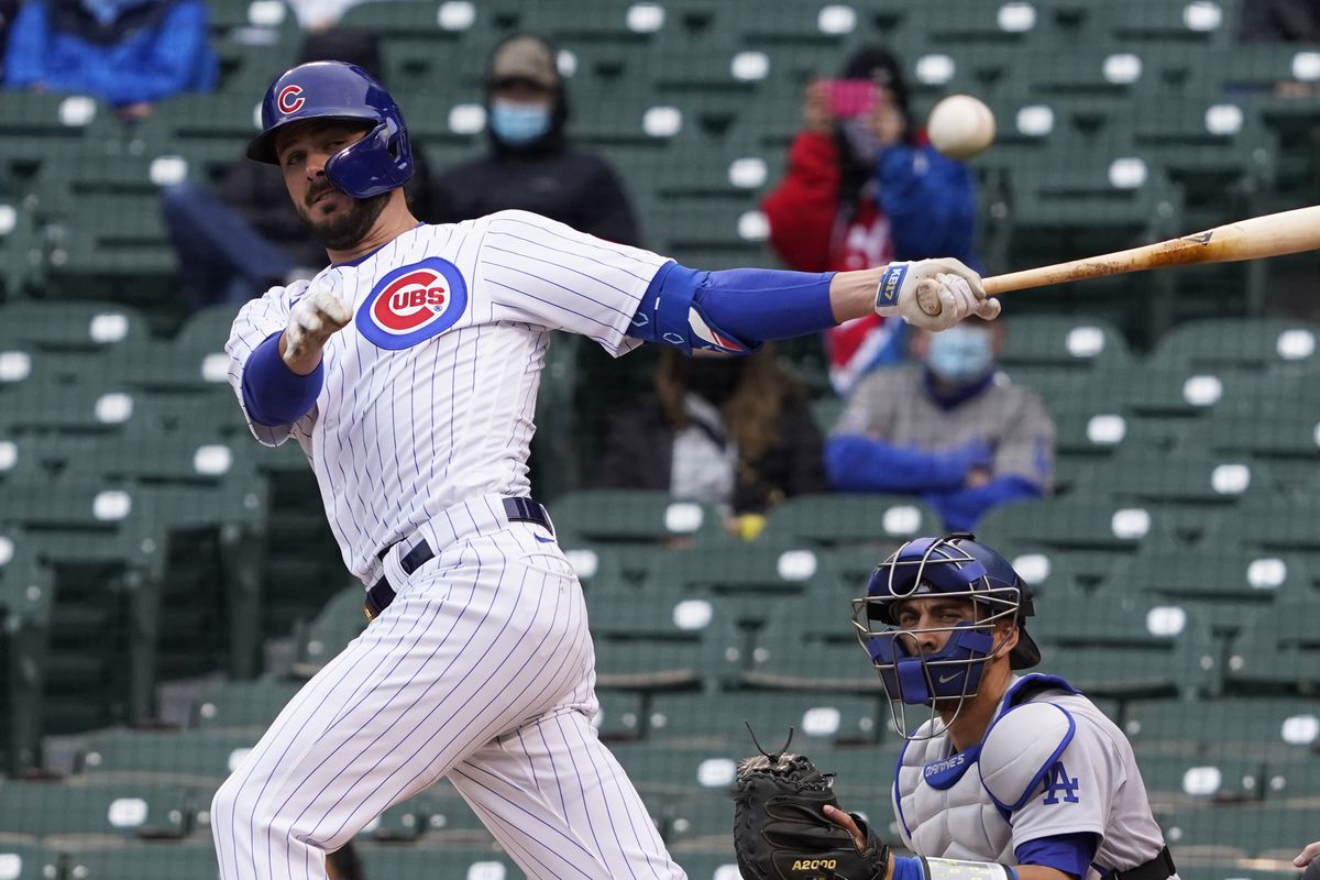 Third baseman Kris Bryant was removed in the seventh inning in Wednesday’s 2-1 loss to the Indians after being hit in the left wrist.