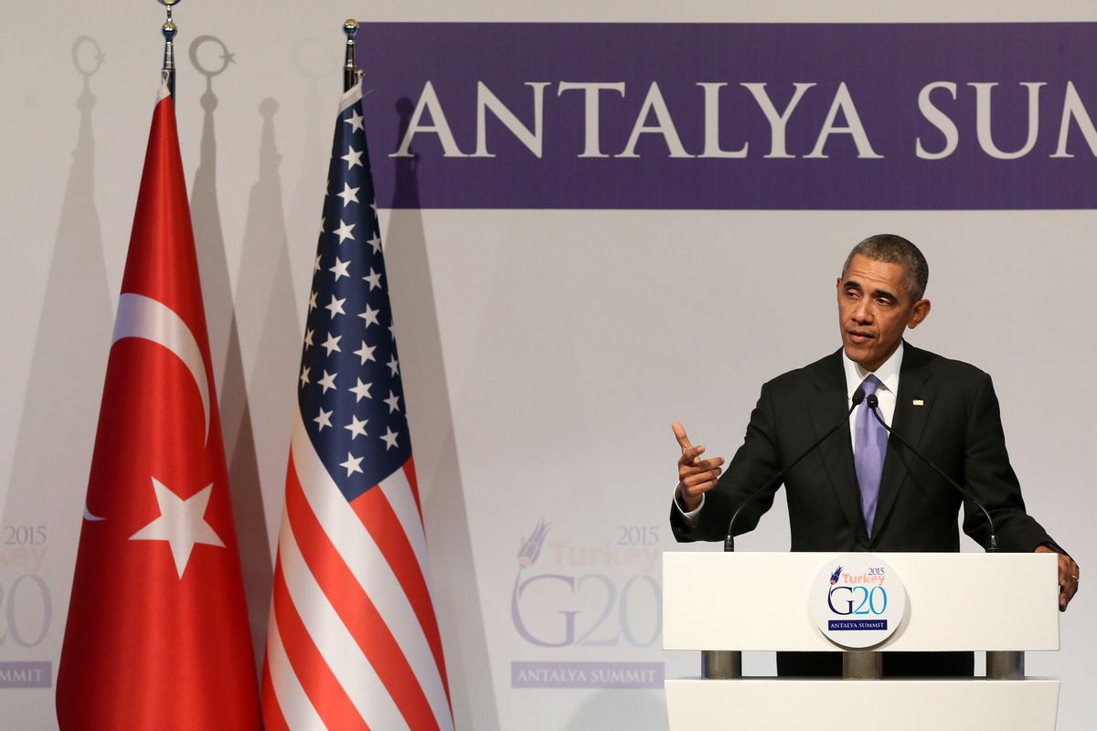 Obama at a press conference in Antalya, Turkey, on Monday.