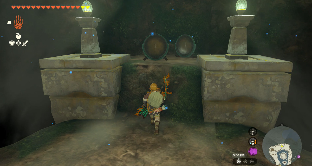 Two mirrors sit on a ledge in Zelda: Tears of the Kingdom