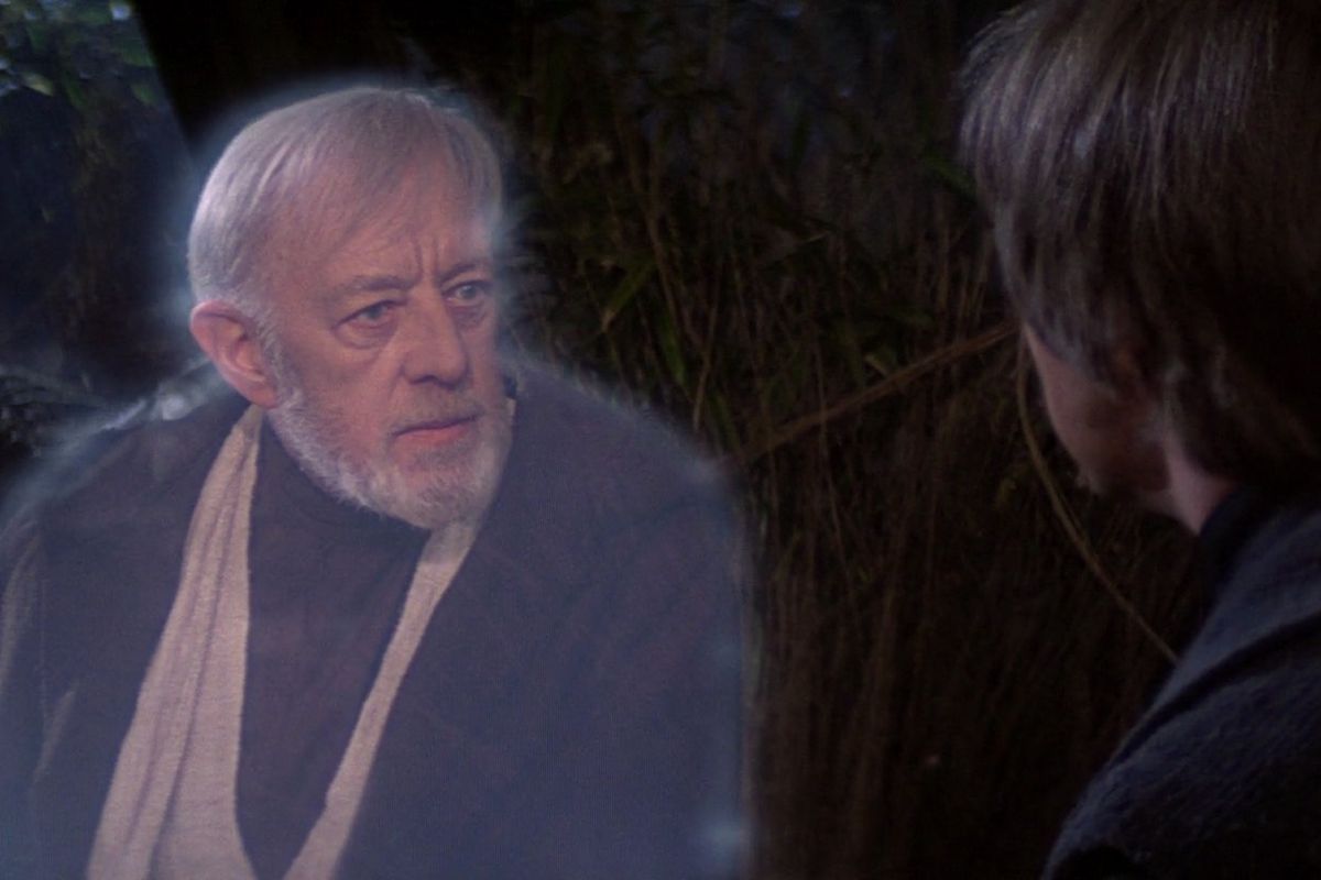 Obi-Wan’s Force ghost delivers the infamous “from a certain point of view” cop-out to Luke in Return of the Jedi (1983)