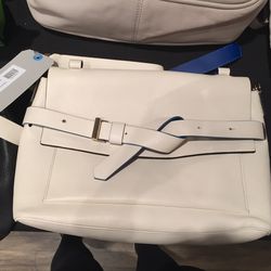 White leather bag, $300