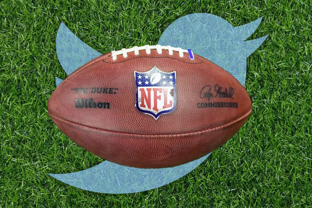 NFL football with Twitter logo