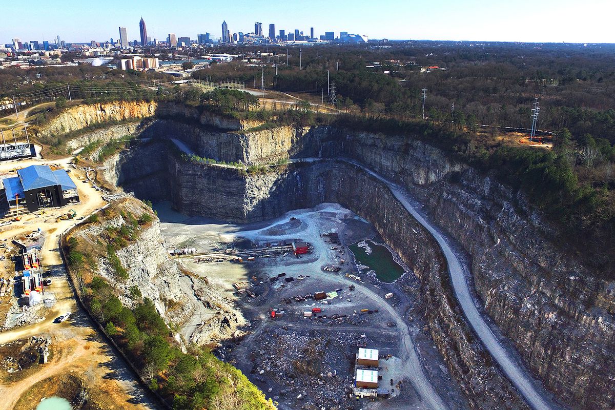 An aerial photo of Atlanta’s Bellwood Quarry.