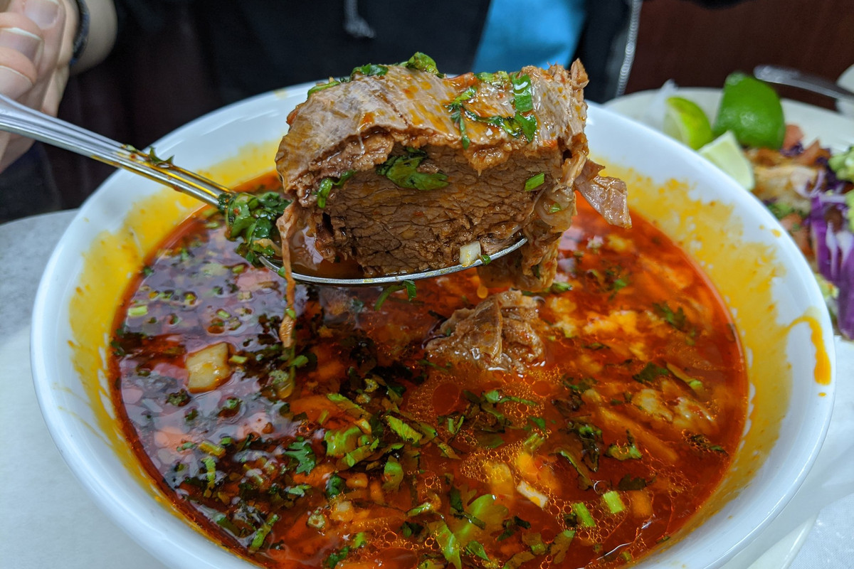 Beef birria from Mi Dulce Mexico in Jackson Heights, New York
