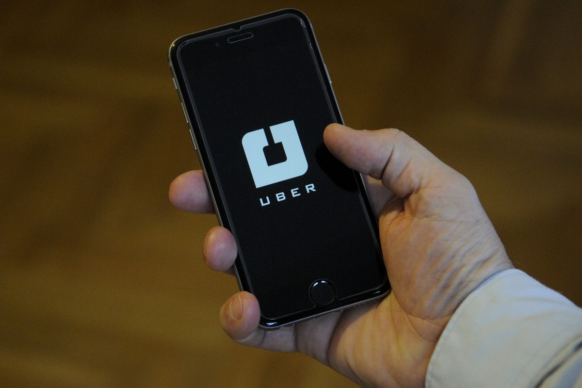 Uber app on a mobile phone