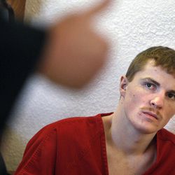 Kody Patten listens to prosecutor Mark Torvinen in an Elko courtroom Friday, Jan. 27, 2012. Patten appears before Judge Dan Papez, seeking to remove the death penalty as an option during a possible sentencing in the death of 16-year-old Micaela Costanzo.