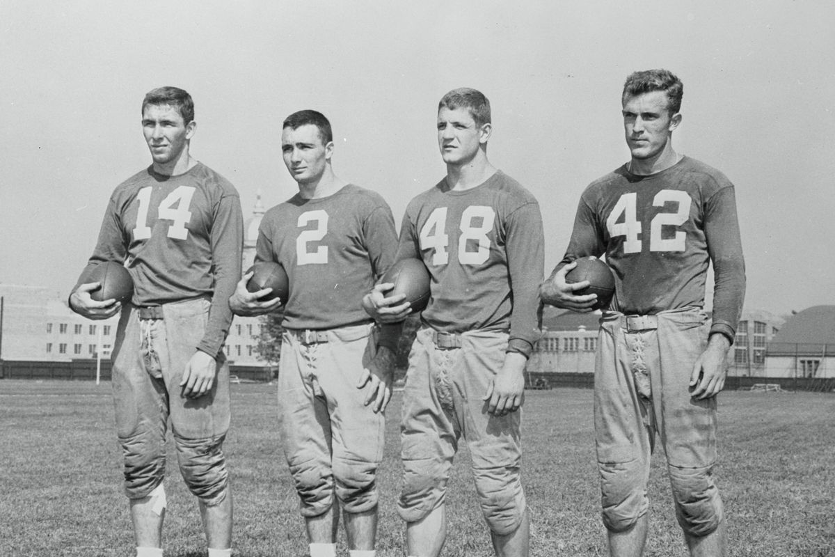 Portrait of Four Notre Dame Football Players
