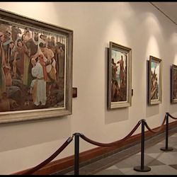 Arnold Friberg's Book of Mormon paintings on display at the Conference Center in 2015.