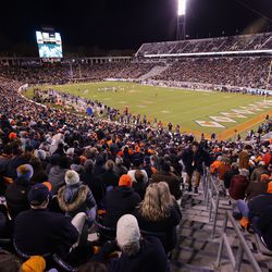 Virginia Cavaliers and Notre Dame play in Charlottesville, Va., on Thursday Nov 13, 2021. Virginia Cavalier coach Bronco Mendenhall is stepping down..