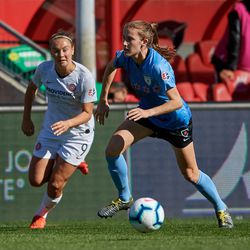 Bridgeview, IL – Saturday April 20, 2019: 2019 NWSL regular season home opener between the Chicago Red Stars and the Portland Thorns FC at SeatGeek Stadium.  (Contributed photo/ISI Photos)