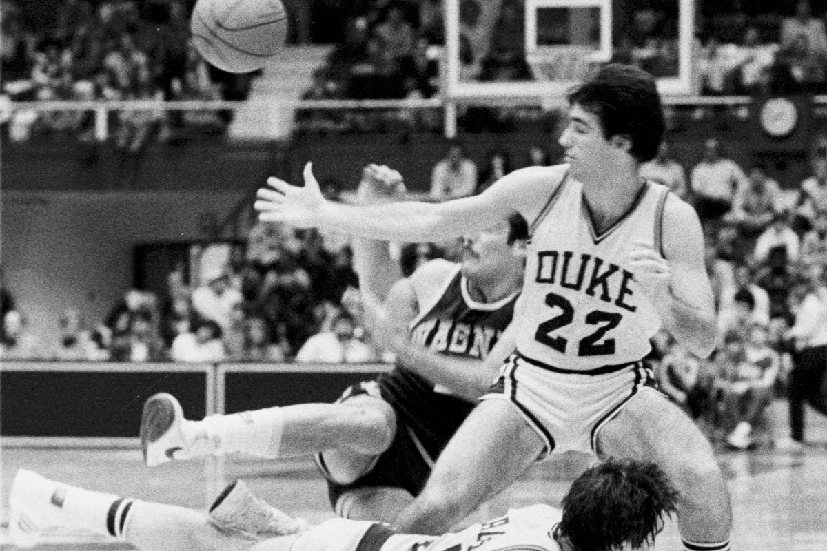 &nbsp;Duke’s Tom Emma (22) battles for possession of the ball in this file photo from January 5, 1983.