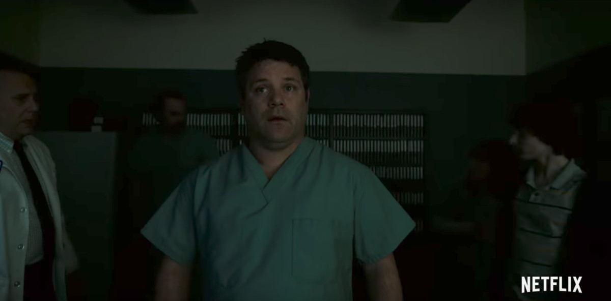 Sean Astin wearing hospital scrubs