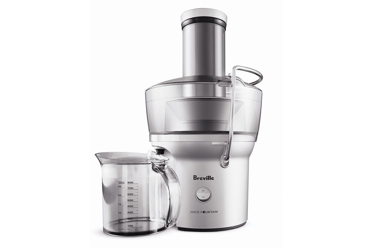 A stainless steel Breville juicer