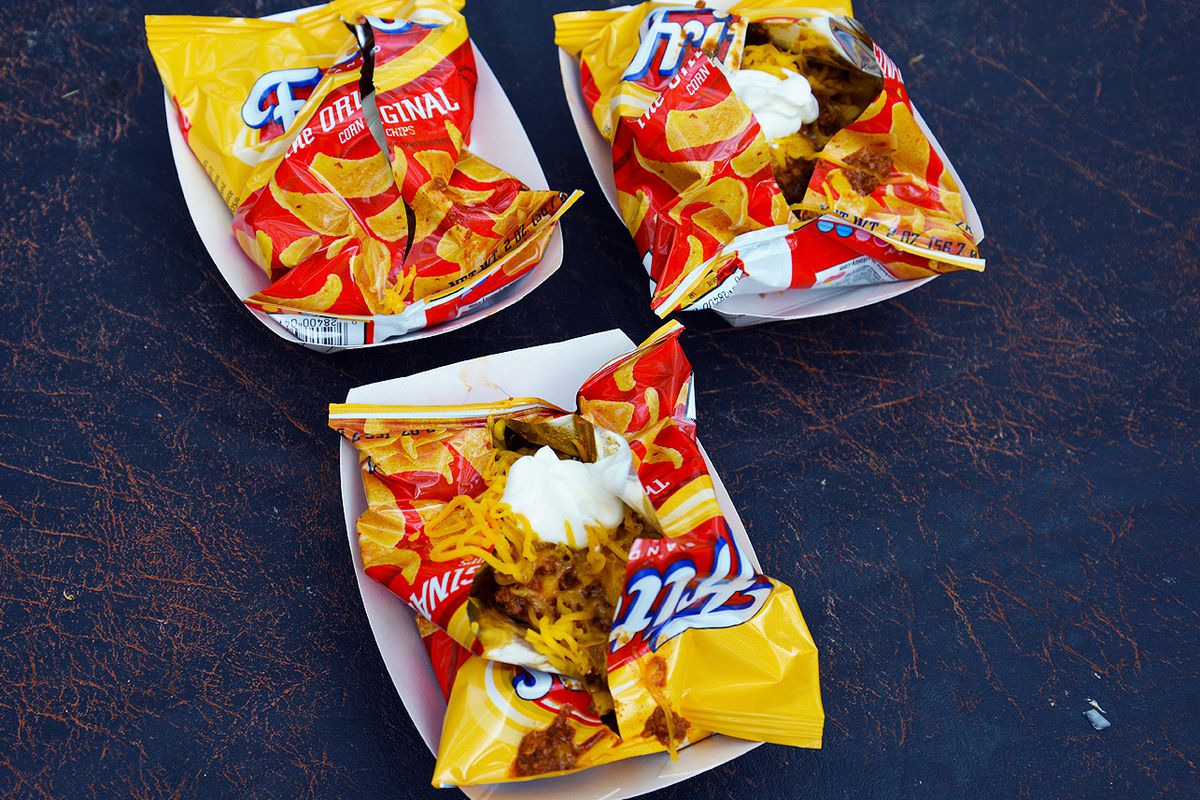 Frito pie is often served right inside the chip bag