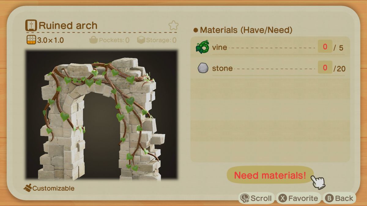 A New Horizons recipe for a Ruined Arch