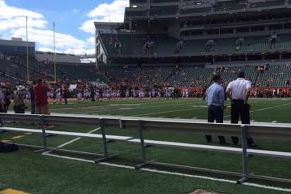 Mickey Mentzer at the Bengals vs. Falcons game. 