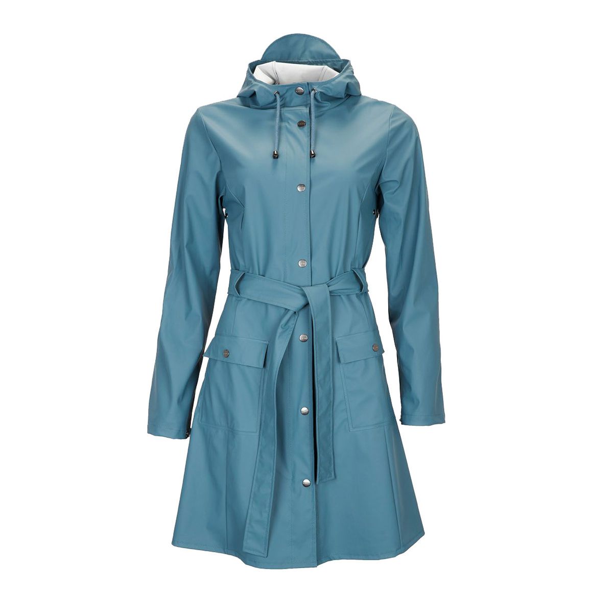 A blue raincoat