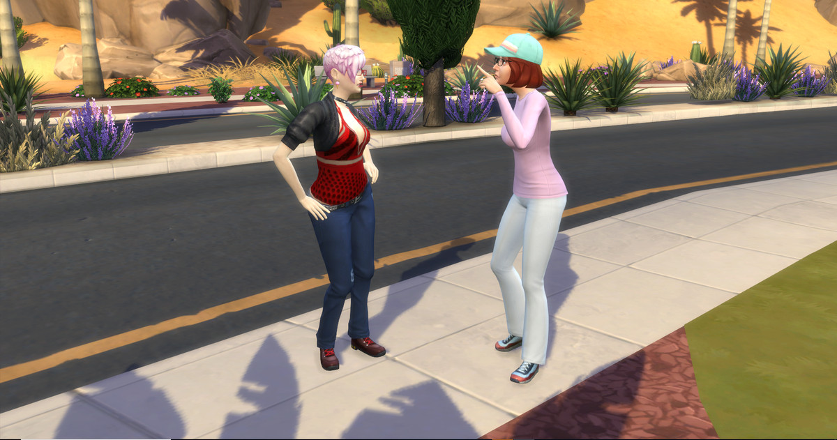 Two Sims prepare to argue (and then brawl)