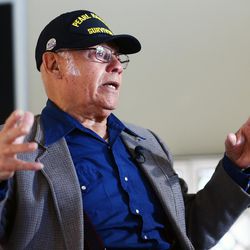 Raymond Salsedo, who worked as a burner/welder at Pearl Harbor and was witness to the attacks, talks about what it was like to see the events unfold firsthand during an interview in Sandy, Monday, Nov. 7, 2016.