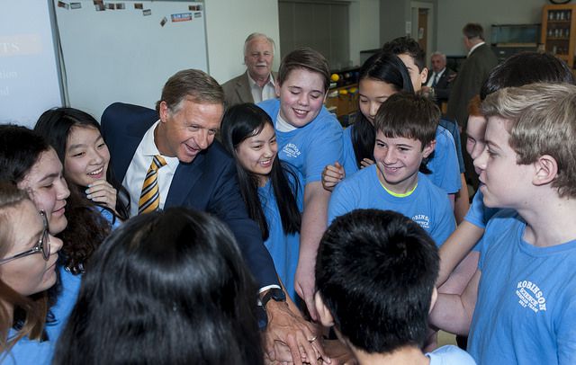 Haslam during a 2017 tour of Ross N. Robinson Middle School in Kingsport