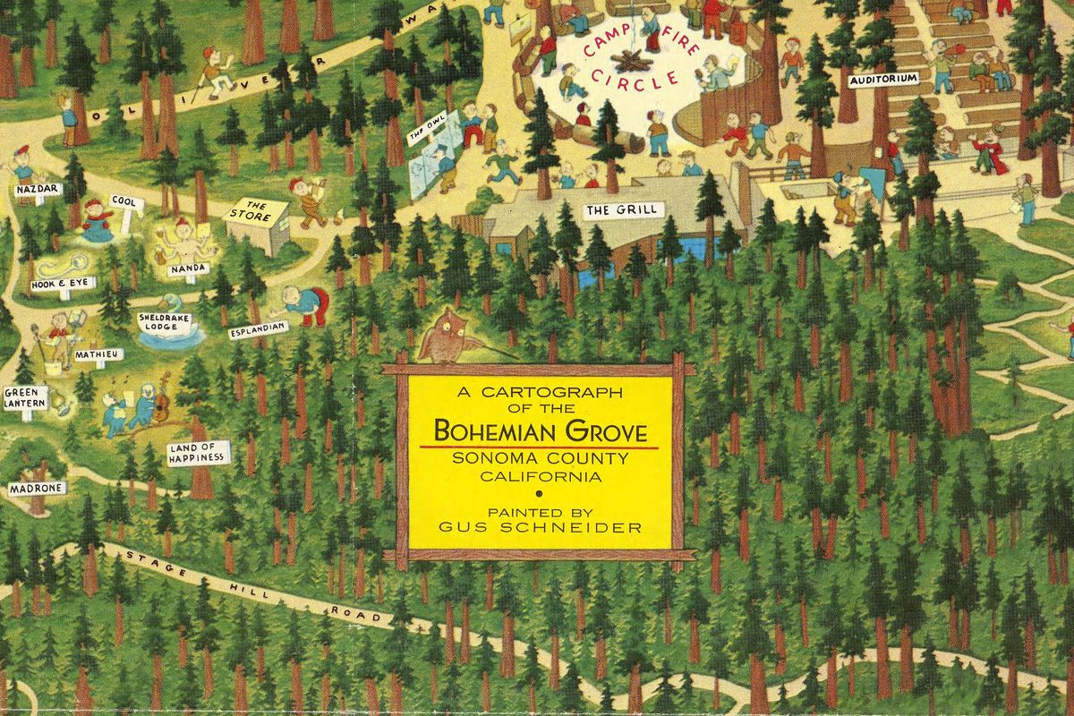 A map of Bohemian Grove, the place where masters of the ...
