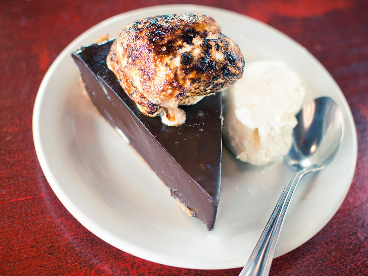 The chocolate pie at Lucy’s Fried Chicken