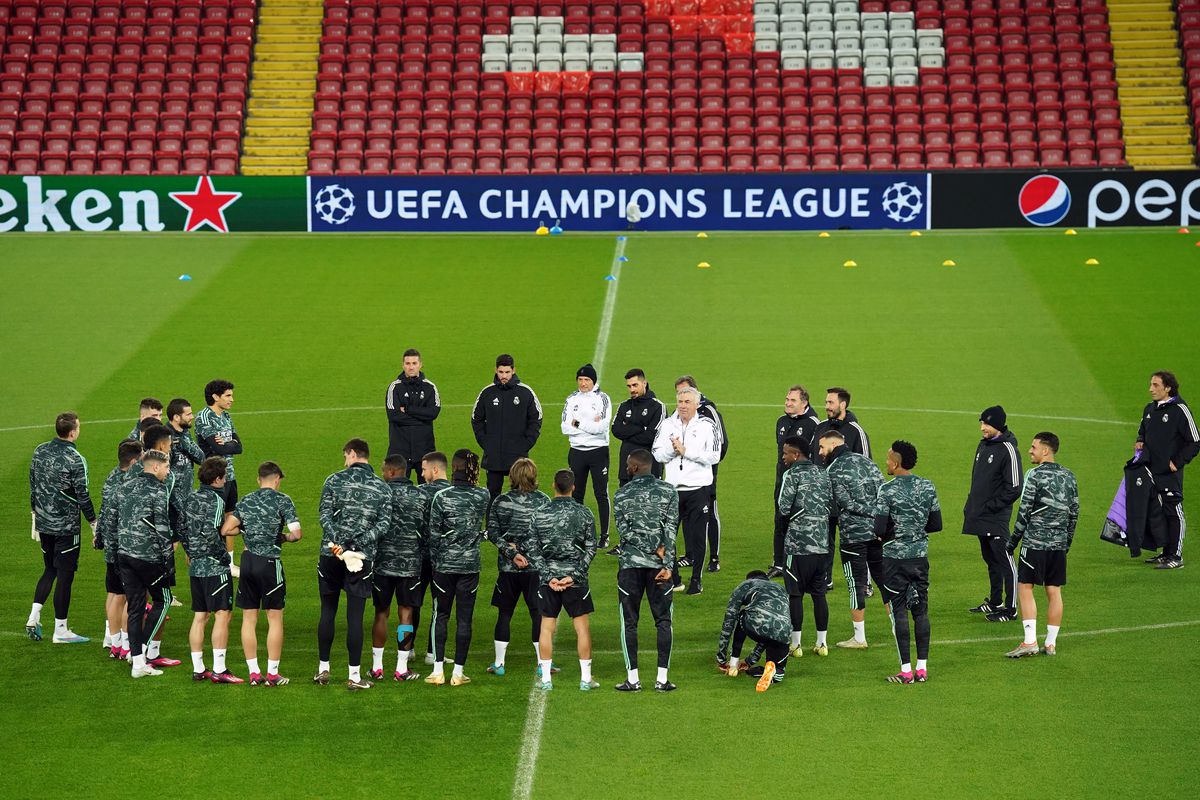 Real Madrid Training Session and Press Conference - Anfield - Monday 20th February